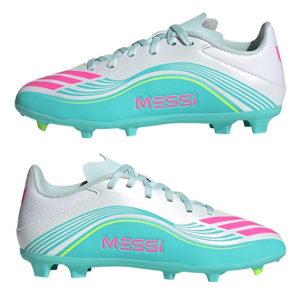 Wht/Pink/Blue - adidas - F50 League Juniors Firm Ground Football Boots