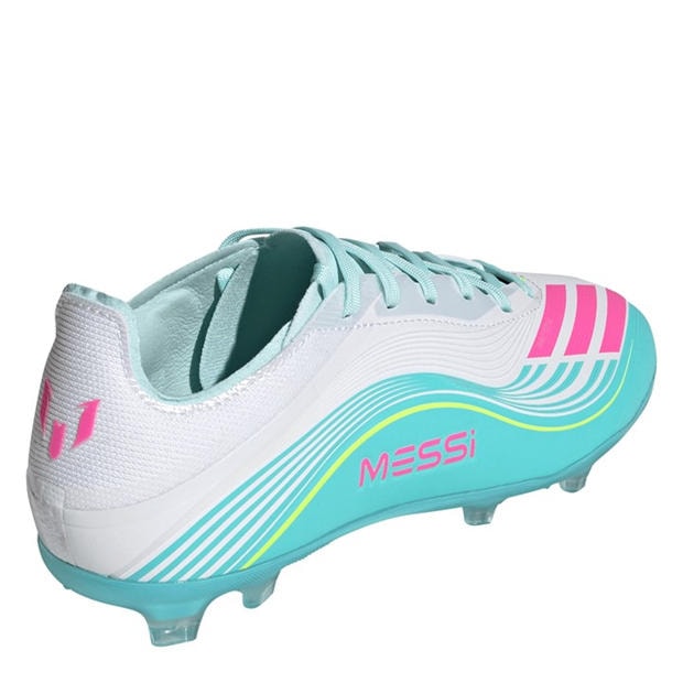 Wht/Pink/Blue - adidas - F50 Elite Juniors Firm Ground Football Boots