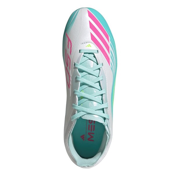 Wht/Pink/Blue - adidas - F50 Elite Juniors Firm Ground Football Boots