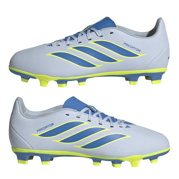 Blue/Yellow - adidas - Kids' Predator Club Firm Ground Football Boots