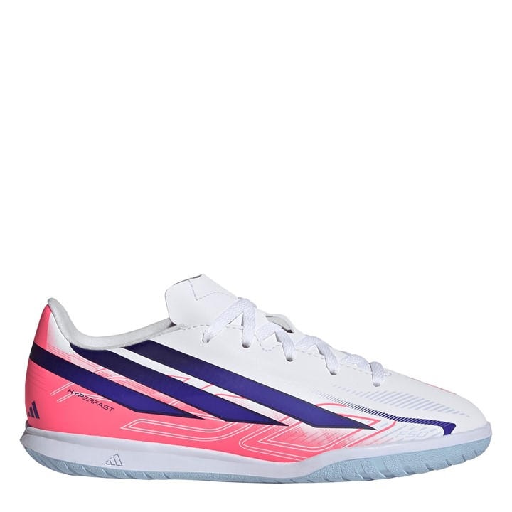 Adidas Boys White F50 Hyperfast Club Indoor Football Boots  in Size 4, Sports Direct