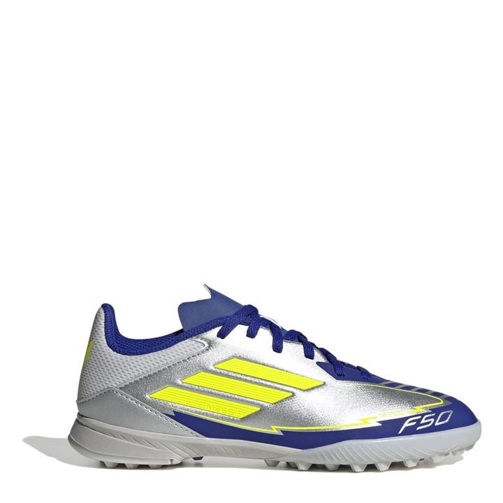 Adidas Boys Silver F50 League Juniors Astro Turf Football Boots