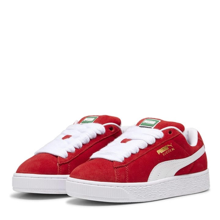Puma Boys Red Suede Xl Jr Low-Top Trainers in Size 4, Sports Direct