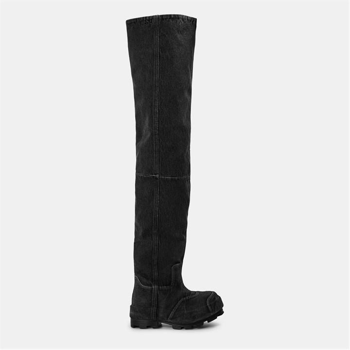 Diesel Boys Black Kids' Over The Knee Boots in Size 4.5, Sports Direct