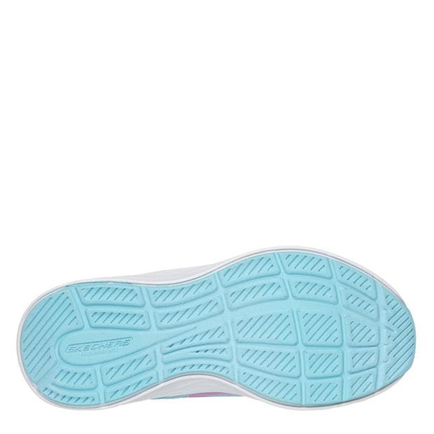 Blue/Multi - Skechers - Bungee And Strap Glitter Mesh Sneak Slip On Runners Unisex Kids