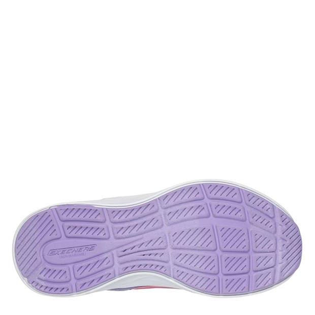 Lavender/Multi - Skechers - Bungee And Strap Glitter Mesh Sneak Slip On Runners Unisex Kids