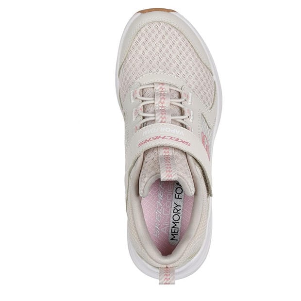 Natural - Skechers - Bungee And Strap Qtr Overlay Mesh S Slip On Trainers Unisex Kids