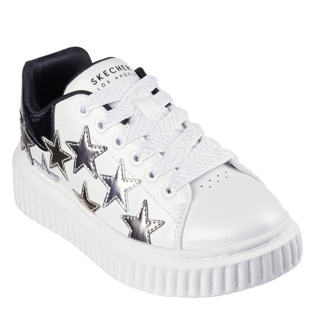 Wht/Blk/Gold - Skechers - Kids' Casual Low-Top Trainers
