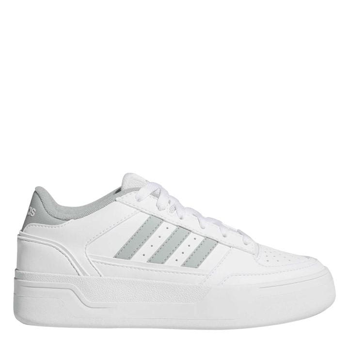 Adidas  Kids White Kids' Break Start Bold Court Trainers in Size 5.5, Sports Direct