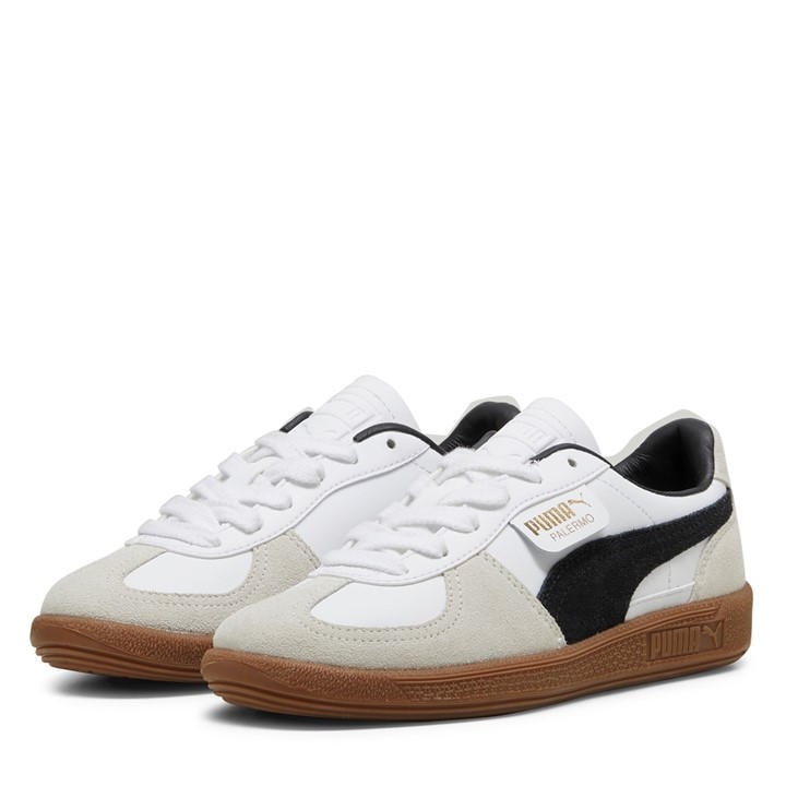 Puma Boys White Palermo Leather Jr Low-Top Trainers in Size 5.5, Sports Direct
