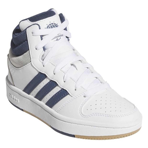 Ftwr White/Prel - adidas - Kids' Hoops Mid Classic High-Top Trainers