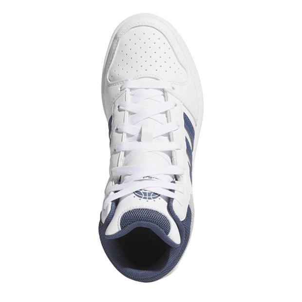 Ftwr White/Prel - adidas - Kids' Hoops Mid Classic High-Top Trainers