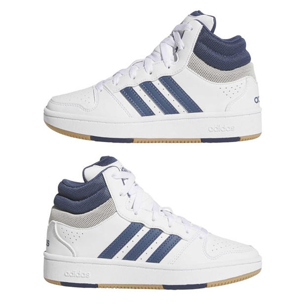 Ftwr White/Prel - adidas - Kids' Hoops Mid Classic High-Top Trainers