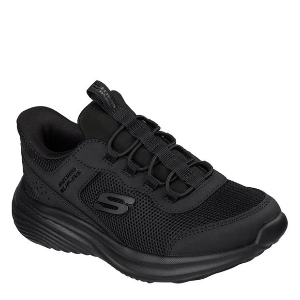 Black - Skechers - Kids Slip On Trainers