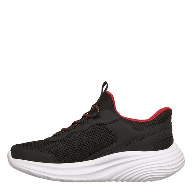 Black/Red - Skechers - Kids Slip On Trainers