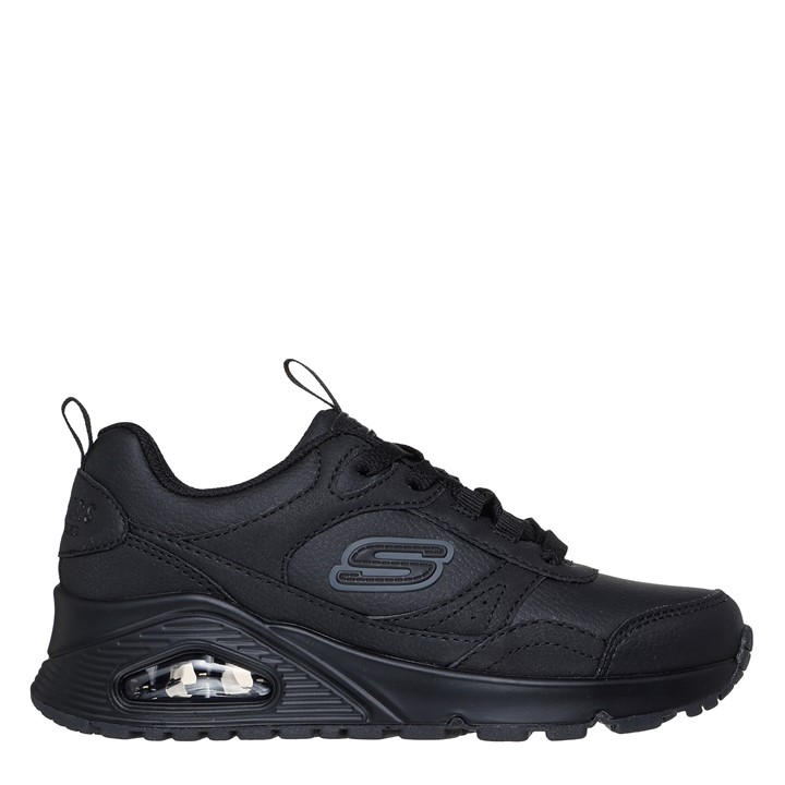 Skechers Boys Black Kids' Monochromatic Lace Up Court Trainers in Size C12, Sports Direct