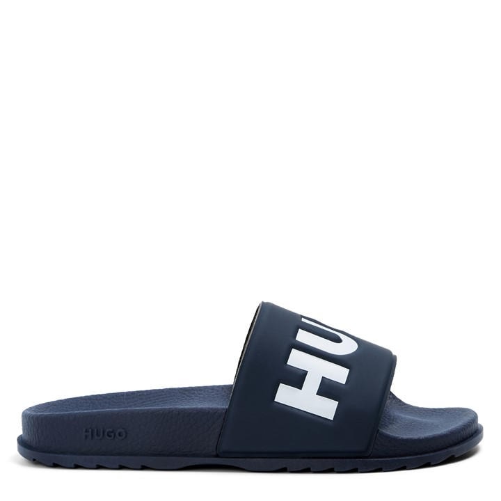 Hugo Boys Blue Kids' Slider Slippers in Size 3, Sports Direct