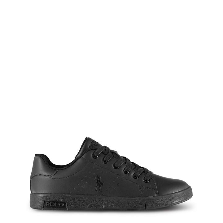 Polo Ralph Lauren Boys Black Bilton Lace  Trainers in Size 5, Sports Direct