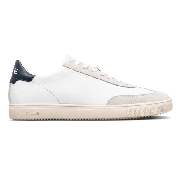 Wht/Lth/Navy - Clae - Kids' Low-Top Trainers