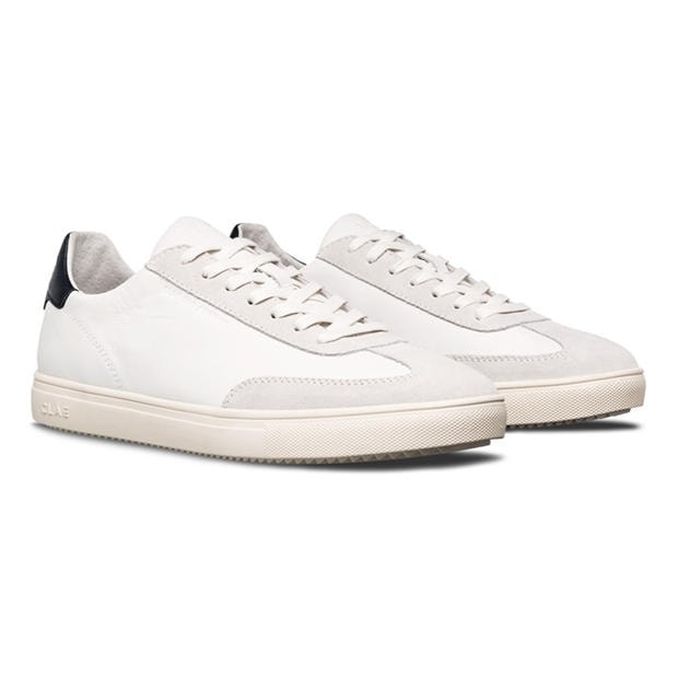 Wht/Lth/Navy - Clae - Kids' Low-Top Trainers