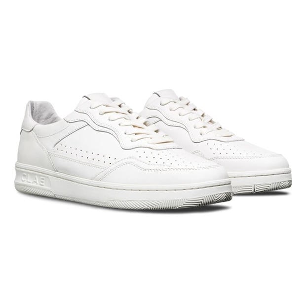 Triple Wht/Lth - Clae - Unisex Kids' Low-Top Trainers