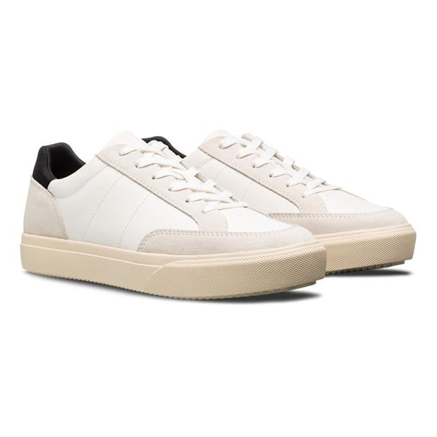 Wht/Lth/Blk - Clae - Kids' Low-Top Trainers