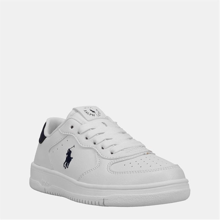 Polo Ralph Lauren Boys White Masters Court Trainers  in Size 3, Sports Direct