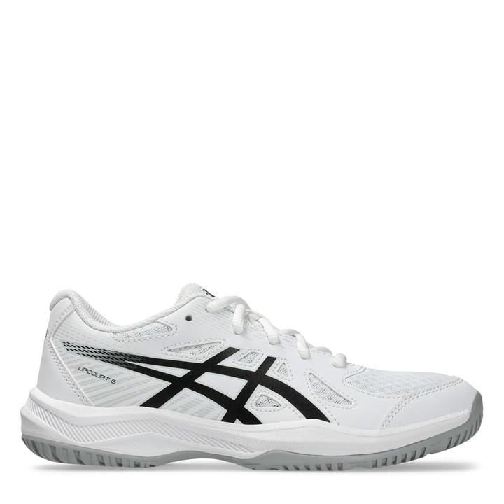 Asics Boys White Kids' Upcourt Netball Shoes in Size 4, Sports Direct