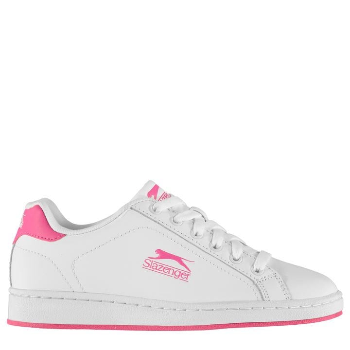 Slazenger Boys White Ash Lace Trainers  in Size 3, Sports Direct