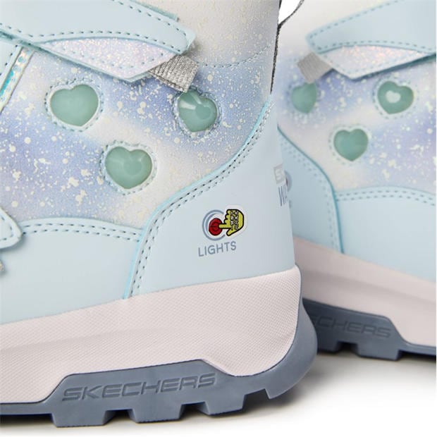 Light Blue - Skechers - Unisex Kids' Double Strap Lighted Mid Walking Shoes