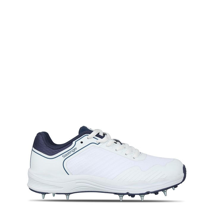 Slazenger Boys White Cricket Spike Trainers  in Size 6.5, Sports Direct