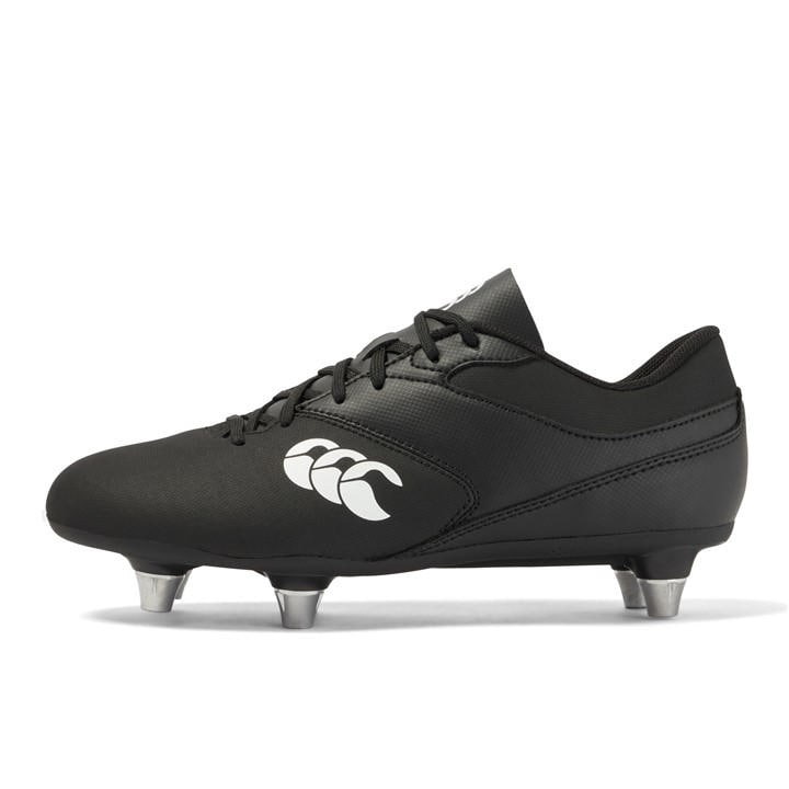 Canterbury Boys Black Phoenix Raze  Soft Ground Rugby Boots in Size 5.5, Sports Direct