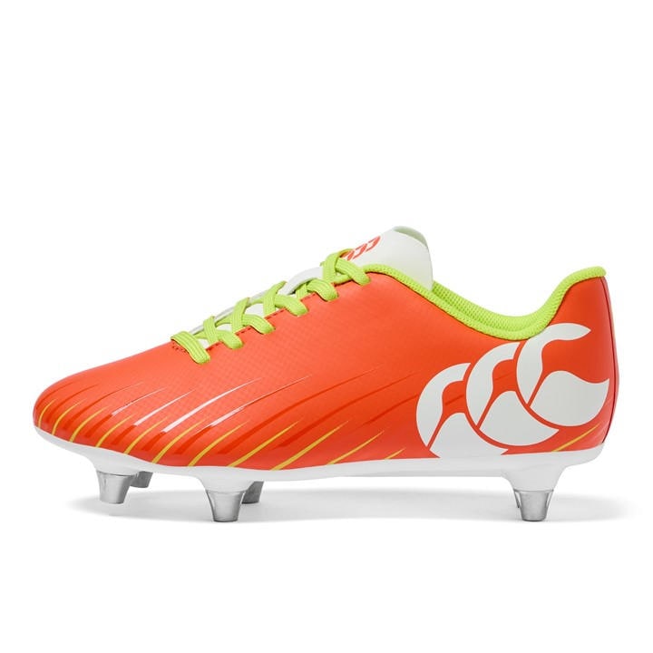 Canterbury Boys Orange Speed Team  Soft Ground Rugby Boots in Size 5.5, Sports Direct