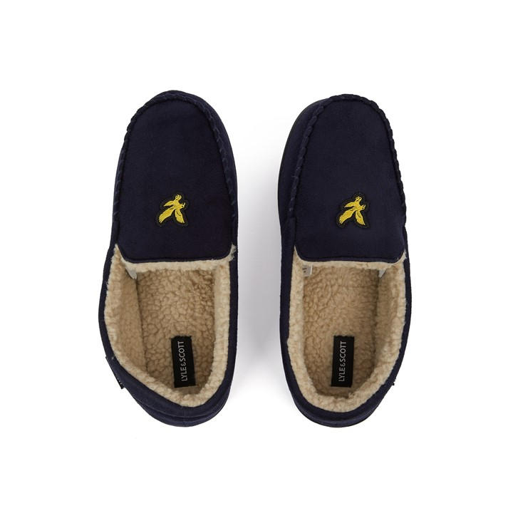Lyle And Scott Men's Blue Aspen Moccasin Slipper in Size 7, Sports Direct