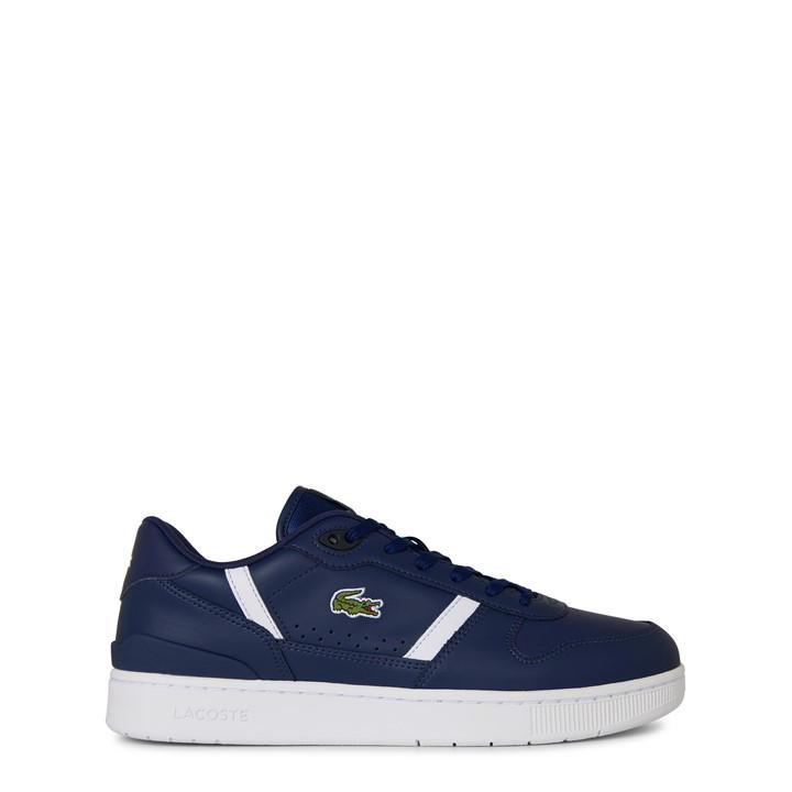 Lacoste Men's Blue T-Clip Set Leather Sneakers Size 7