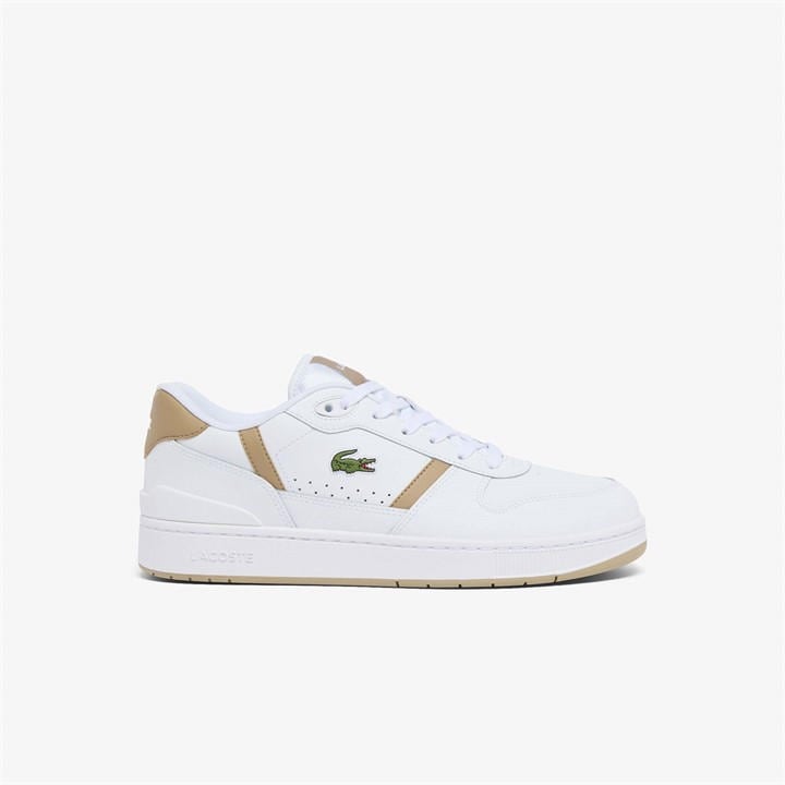 Lacoste Men's White T-Clip Low-Top Trainers in Size 9, Sports Direct
