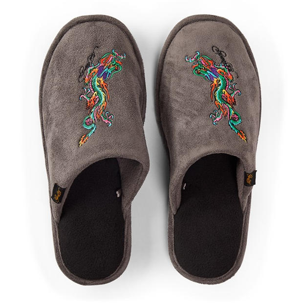 Grey - Ed Hardy - Men's Mule Slippers