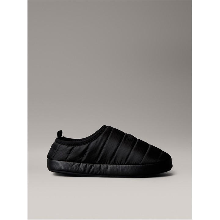 Calvin Klein Men's Black Puffer Moccasin Slippers in Size 10, Sports Direct