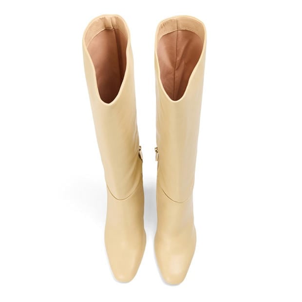 Coconut Milk - Steve Madden - Women's Ally Knee High Heeled Boot Slippers