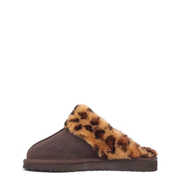 Leopard Fur - Jack Wills - Mule Slippers Ladies