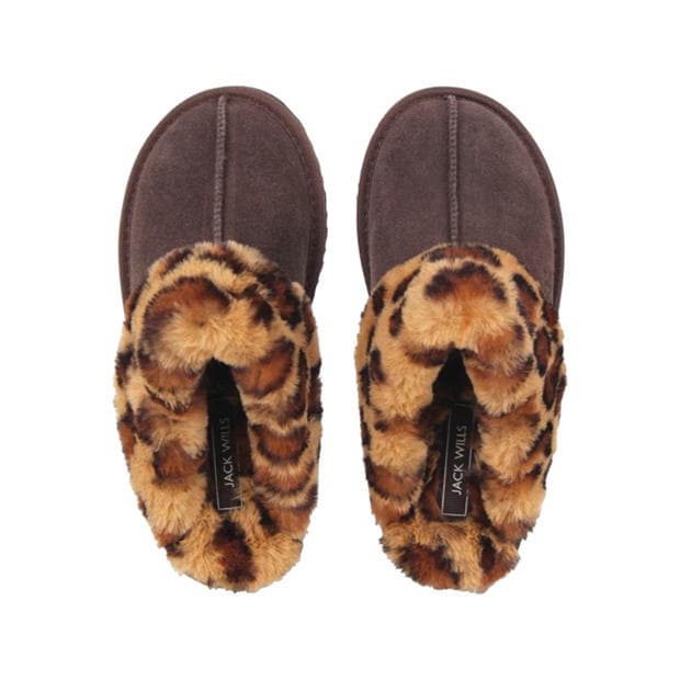 Leopard Fur - Jack Wills - Mule Slippers Ladies
