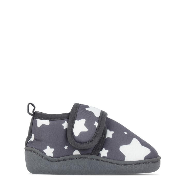 Fabric  Kids Grey Slippers  in Size C9, Sports Direct