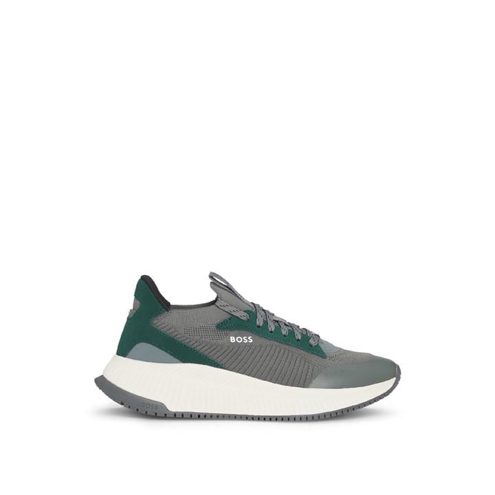 Boss Men's Green Ttnm Evo Trainers With Signature Detailing in Size 7, Sports Direct