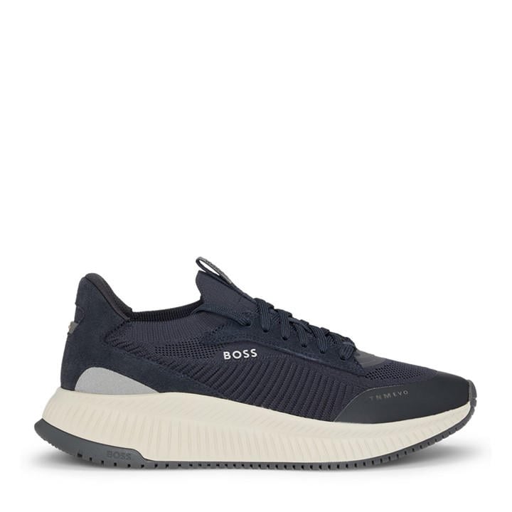 Boss Men's Blue Ttnm Evo Trainers With Signature Detailing in Size 12, Sports Direct