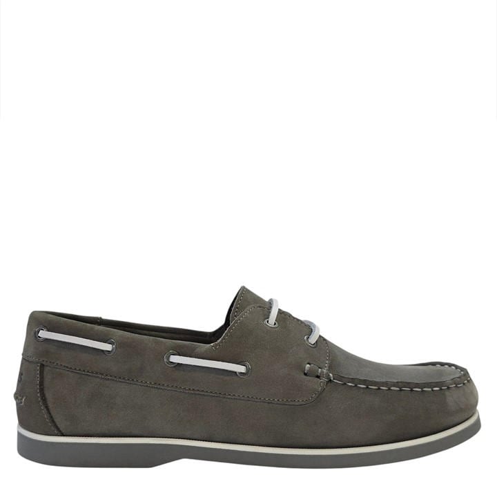 Jack Wills Men's Grey Leather Boat Shoes in Size 8, Sports Direct