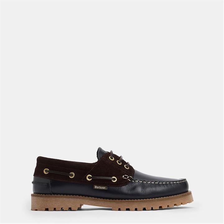 Barbour Men's Black Deck Boat Shoes in Size 7, Sports Direct