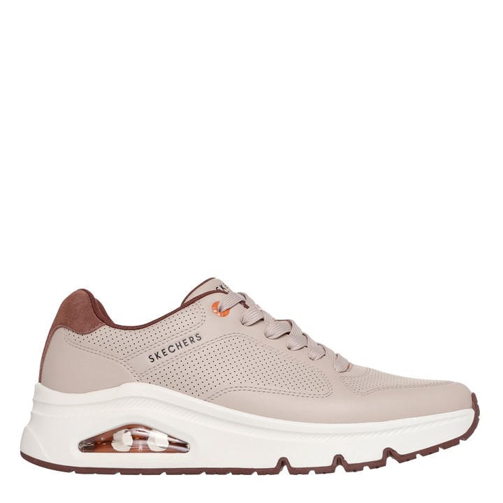 Skechers Men's Beige Leather Decorative Stitch Low-Top Trainers in Size 9, Sports Direct