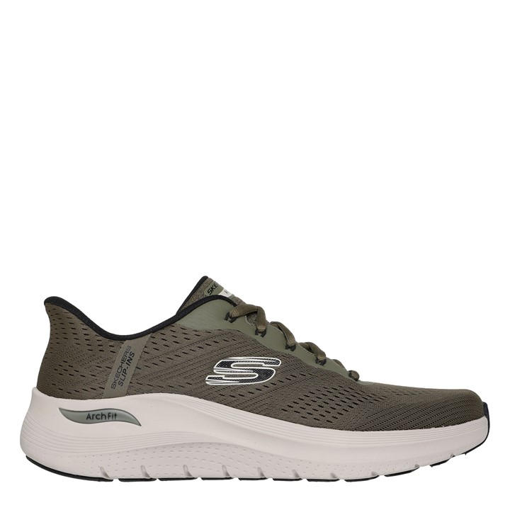 Skechers Men's Green Arch Fit Low-Top Trainers in Size 10, Sports Direct