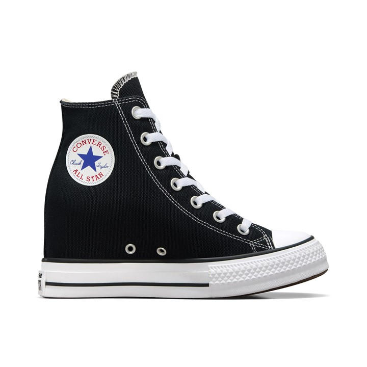 Converse Women's Black Chuck Taylor All Star Classic Wedge Trainers in Size 3.5, Sports Direct