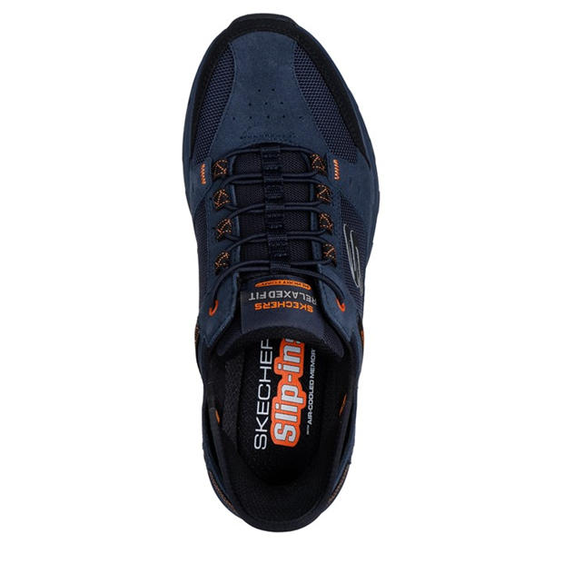 Navy/Orange - Skechers - Oak Canyon Slip On Runners Mens
